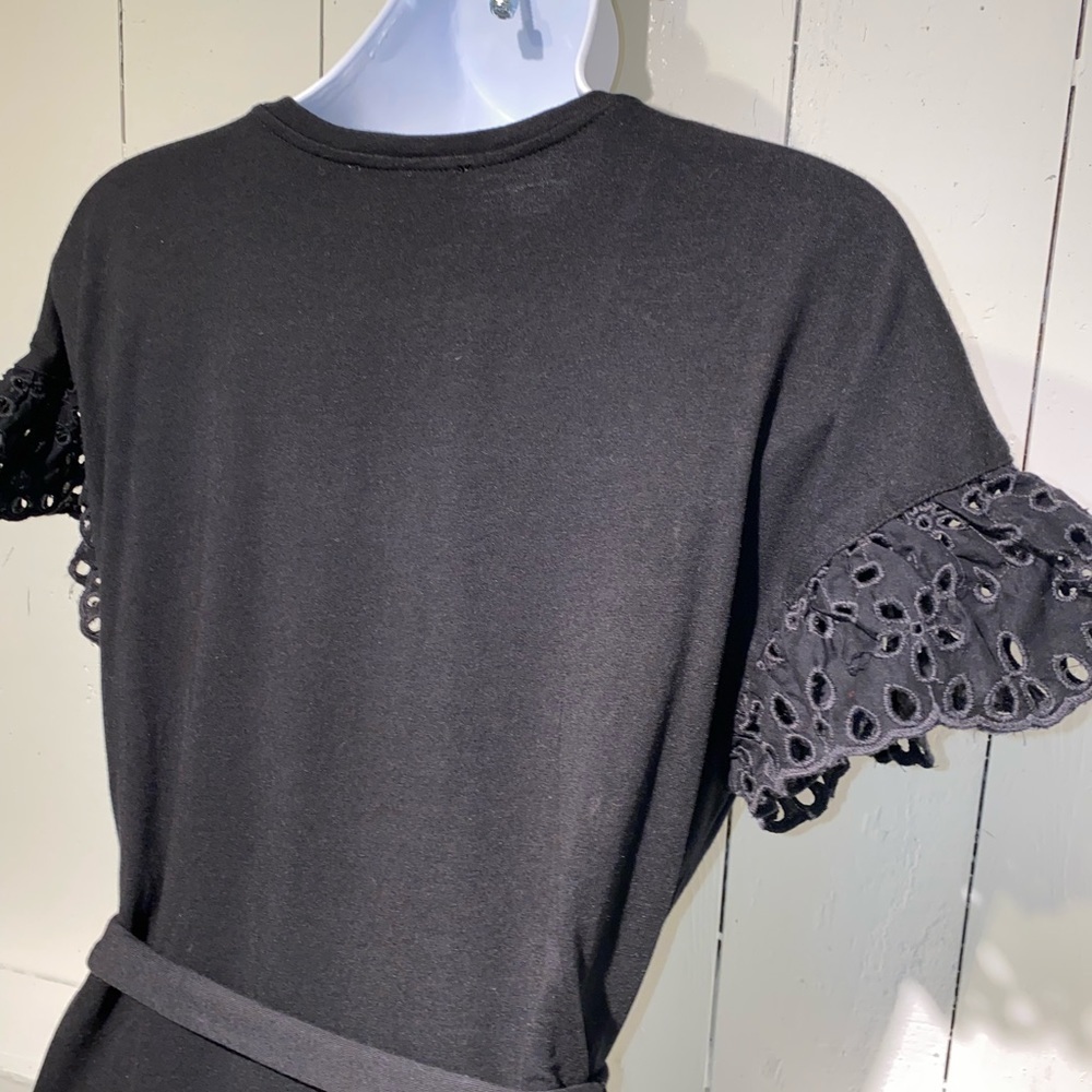 Rachel Parcell Black Eyelet Ruffle Dress Teared Layer Women’s XS - Picture 9 of 13